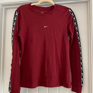 Nike Swoosh Red Long Sleeve Tee Women XS
